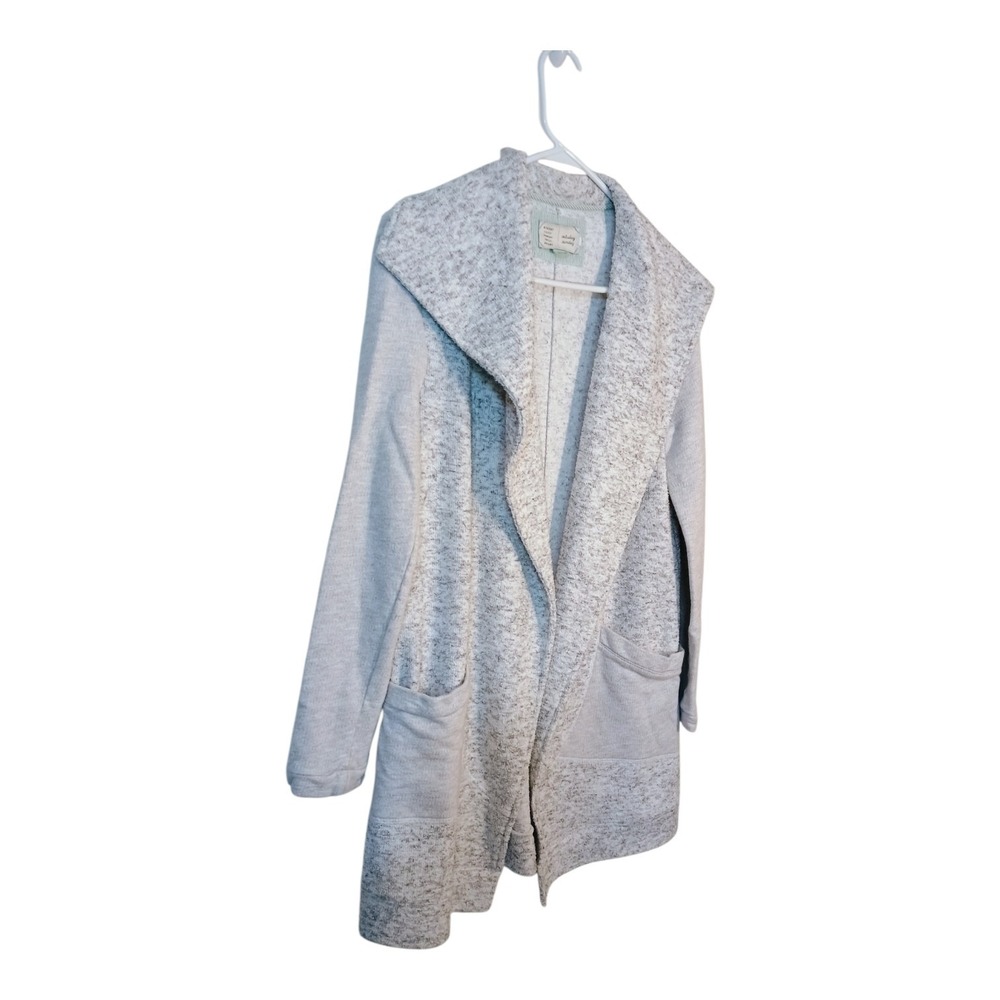 Anthropologie Saturday Sunday Womens S French Terry Gray Open-front Cardigan